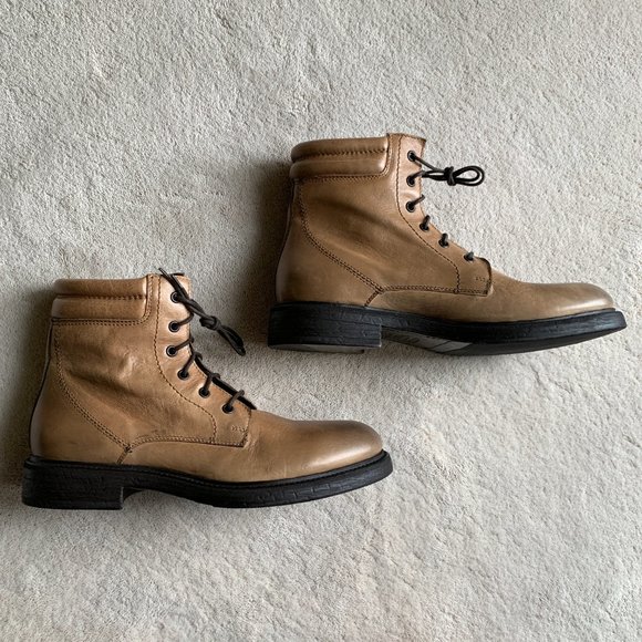 Italian Hand-Made BOEMOS ‘Timberland’ BURNISHED LEATHER Ankle BOOTS Sz 8.5-9 US - Picture 1 of 14